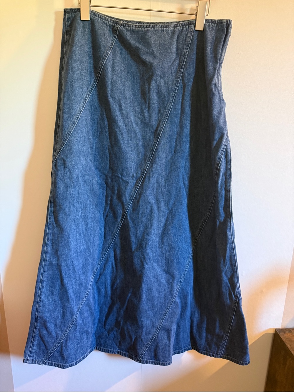 Liz Claiborne Lizwear Denim Maxi Skirt 12P A Line Panelled Y2K Cottagecore
